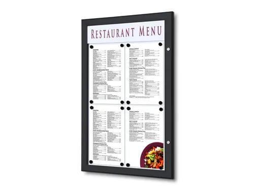 Outdoor Menubord et Logo Paneel 4xA4 Staand Zwart