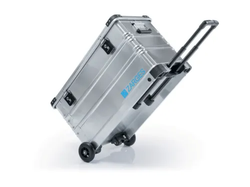 Transportkist Aluminium 99l 455x 800x 400mm 2wielen 2-delige Trekgreep