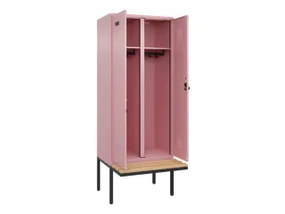 locker met bank,voor scheiding van kleding,HxBxD 2120x800x815mm,2vak - 1