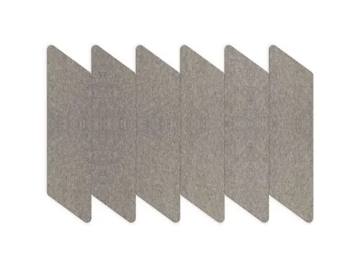 Akoestische PET-vilt parallellogram stroken donkergrijs 30x120cm 6 st