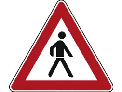 verkeersbord,voetgangers (opstelling links),conform StVO,aluminium