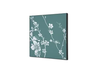 Wanddecoratie Textiel Set 40x40cm Japanse Bloesem Groen - 1