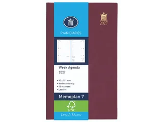 Agenda 2027 Ryam Memoplan 7 Suprema 7dagen/2pagina's bordeaux - 1
