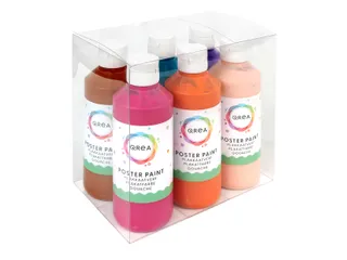 Plakkaatverf Qrea set à 6 fun kleuren 250ml - 4