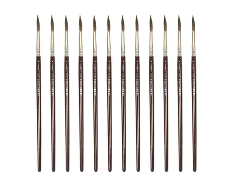 Ronde penseel Kangaro #6 kort gelakt hout doos a 12 stuks