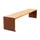 zitbank,B 1800mm,3latten,hout-zitting licht eikenhout,zitting H 450mm