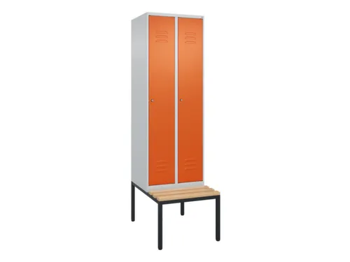 locker met bank,HxBxD 2120x600x815mm,2vak,vak B 300mm,cil.-slot