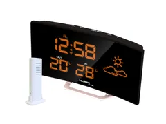 Weerstation Technoline WS 6832 196x106x39mm zwart/zilver gebogen LED d