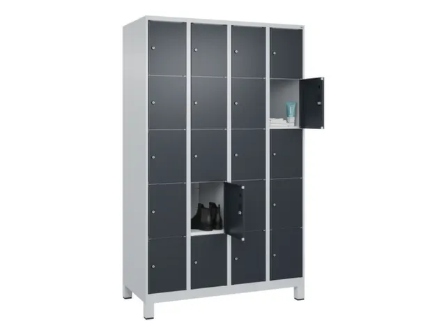 lockerkast,HxBxD 1950x1200x500mm,4x5vakken,vak B 300mm,cil.-slot