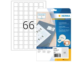 HERMA 8831 Inkjet etiketten A4 25,4x25,4mm Wit mat 1650 stuks - 1