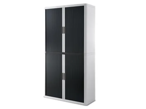 Roldeurkast HxBxD 2040x1100x415mm 4 Oh Romp Wit Front Zwart