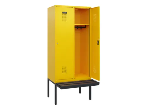 locker met bank,HxBxD 1950x800x815mm,2vak,vak B 400mm,cilinderslot