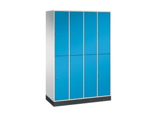 Dubbeldekse garderobekast,RAL 7035/RAL 5012,HxBxD 1950x1220x500mm - 2