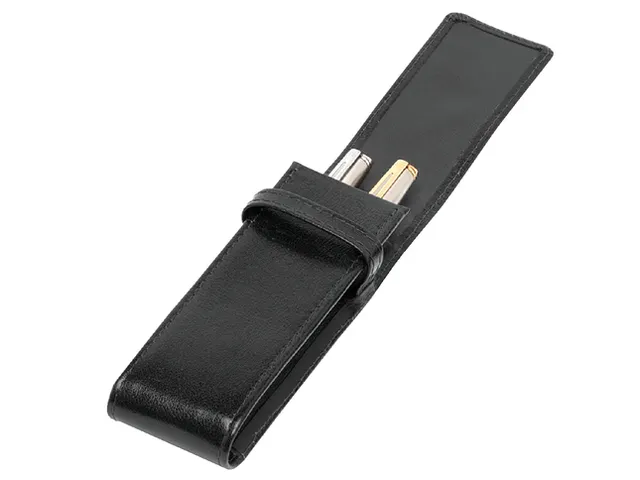 Pennenetui 322 2-delig buffelleer zwart