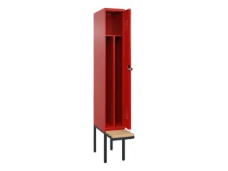 locker met bank,voor scheiding van kleding,HxBxD 2120x300x815mm,1vak - 1