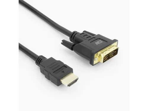 Kabel ACT HDMI DVI 18+1 pin M/M zwart 2 meter