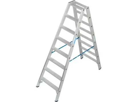 dubbele ladder,beide zijden,2x8treden m. R13-laag,treden met profiel