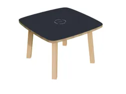 bijzettafel,HxBxD 400x600x600mm,4voeten natuur,vierkante buis