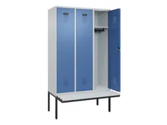 locker met bank,HxBxD 2120x1200x815mm,3vak,vak B 400mm,cilinderslot