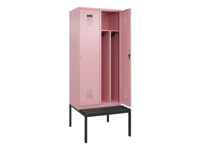 locker met bank,voor scheiding van kleding,HxBxD 2120x800x815mm,2vak
