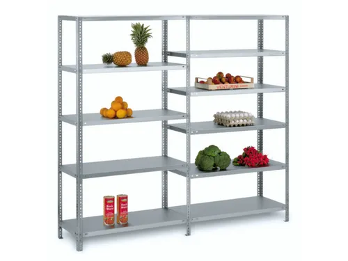 RVS stelling aanbouwveld 2500x1000x500mm vakl. 200kg 6xRVSlegbord