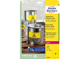 Avery weerbestendig etiket A4 210x148mm Geel 40 stuks