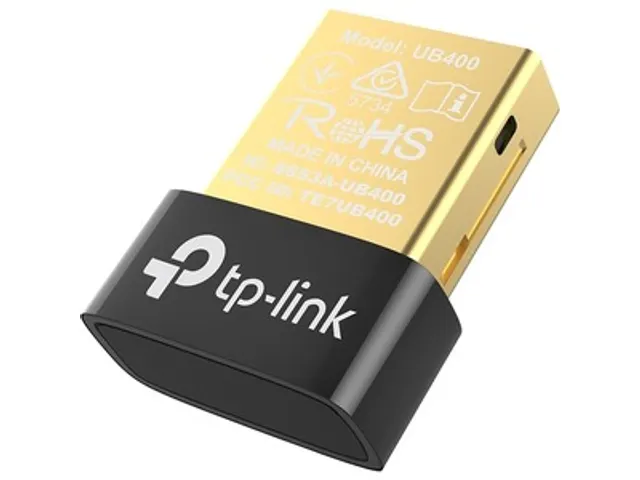 TP-Link UB400, USB Type-A, Bluetooth, Noir, Or, FCC, CE, RoHS, 10 m, 0