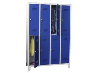 dubbeldekse locker,HxBxD 1850x900x500mm,3x2vak.,RAL7035,front RAL6011 - 1