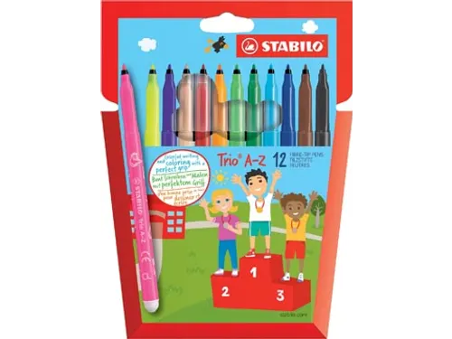 Trio A-Z viltstift 12 stuks geassorteerd