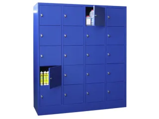 lockerkast,HxBxD 1850x1600x500mm,4x5vakken,RAL7035,front RAL6011 - 1