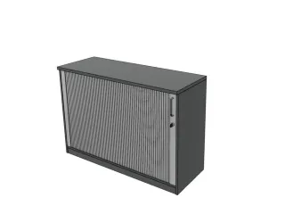 jaloeziedeurkast,HxBxD 825x1200x445mm,1xhouten vloer,MS-donkergrijs - 1