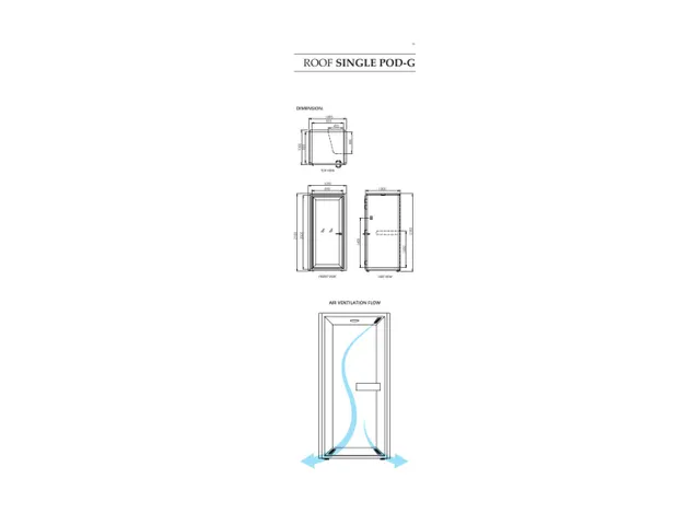 Cabine téléphonique acoustique avec fenêtre Roof Single POD Bleu