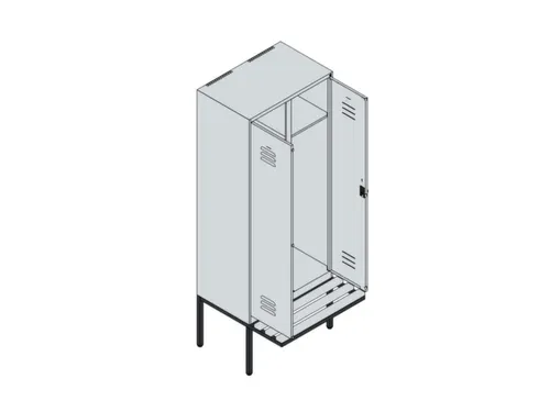 locker voor scheiding van kleding,HxBxD 2120x800x815mm,2vak