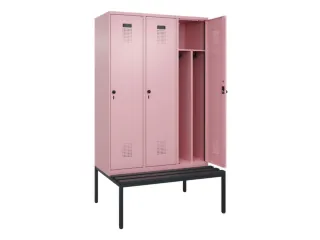 locker met bank,voor scheiding van kleding,HxBxD 2120x1200x815mm,3vak - 1