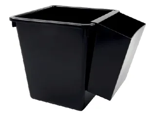 Papierbak Kunststof Vierkant Taps 36cm Hoog Zwart 27 Liter - 8