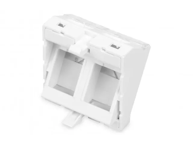 Frontpaneel 2-poorts 45x45mm Schuin voor frame DN-93802-5-SH Wit