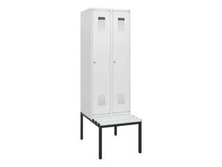locker met bank,HxBxD 1950x600x815mm,2vak,vak B 300mm,cilinderslot - 2