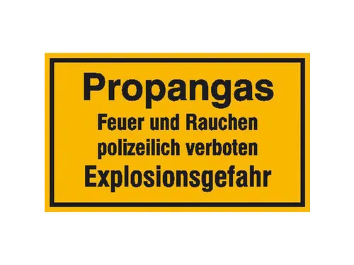 aanwijzingsbord,Propaangas Vuur en roken wettelijk verboden