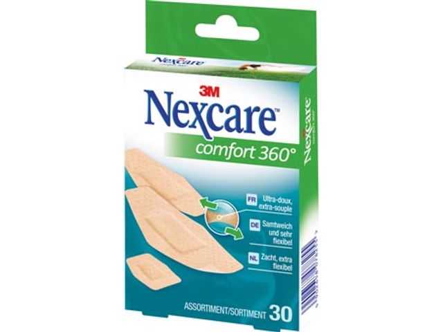 3M pleister Nexcare Comfort 360° 3 formaten, 30 stuks