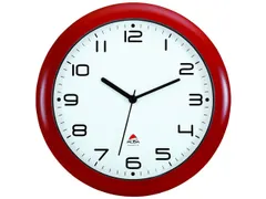 De Alba HORNEW wandklok met stille werking 30cm. Rood