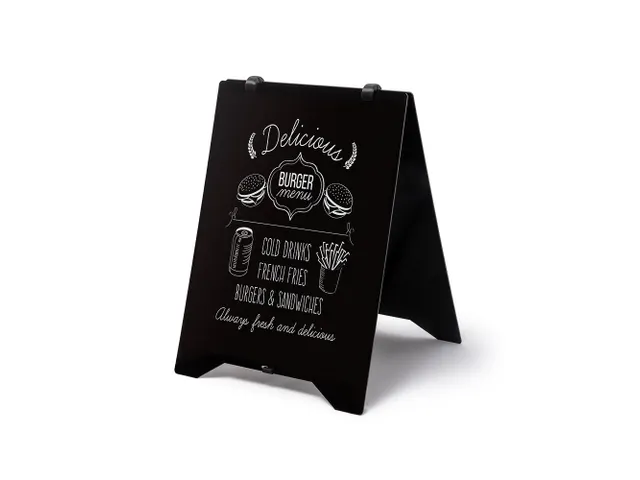 Stoepbord Grab & Grip Krijtbord BOND paneel 50x70cm Zwart Dubbelzijdig