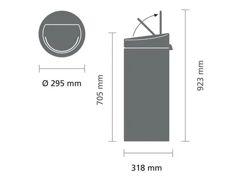 Touch bin New Prullenbak 30 Liter Mat Zwart