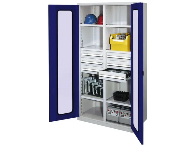 Materiaalkast Scheidingswand 1950x1000x600mm 6legborden 6laden Ral5010