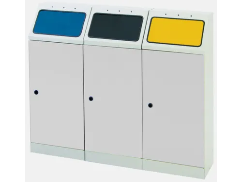 Afvalverzamelstation 3x45 Liter Romp Ral 7035 Ral 5010/ral7016/ral1003