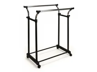 Kledingrek dubbel zwart chroom - 1