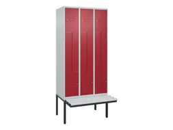 Z-garderobekast,HxBxD 2120x900x815mm,6vak,vak B 300mm,cil.-slot