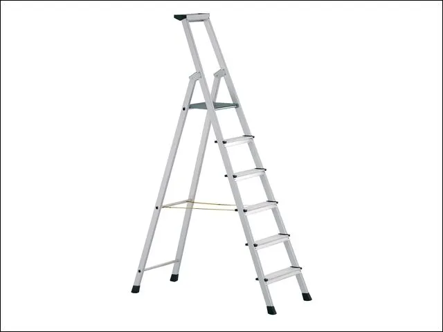 escabeau industriel,à un côté,10marche(s),Hauteur 2,49m,lisse L 3,4