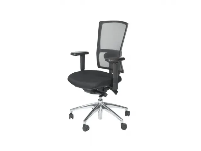 Siège de bureau 400 NPR tissu noir/dossier Mesh noir/piètemen chrom