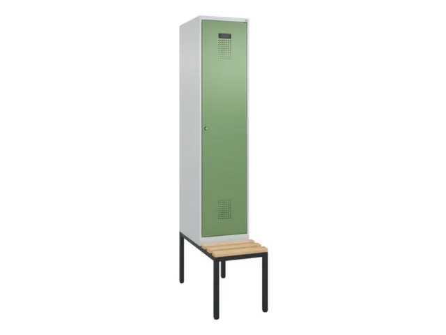 locker met bank,voor scheiding van kleding,HxBxD 2120x400x815mm,1vak