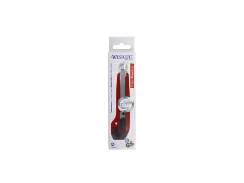 Snijmes Westcott premium 18mm met schuifsluiting rood